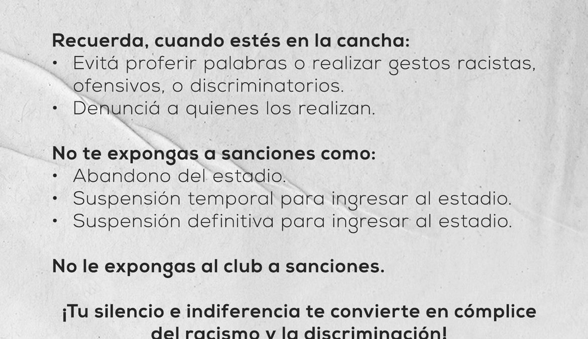 DEPORTES: Libertad, multado y obligado a exhibir un cartel contra el racismo